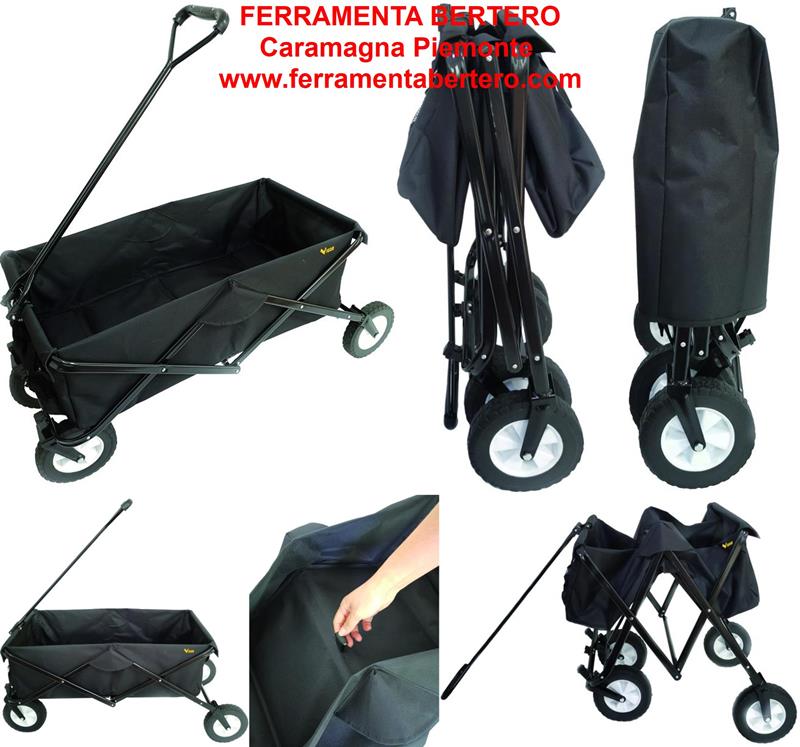 CARRELLO DA GIARDINO VIGOR ARIEL 4 RUOTE 80 KG PIEGHEVOLE